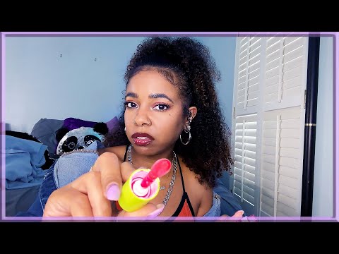 ASMR ✨ MEAN GIRL DOES YOUR MAKEUP IN CLASS 🙄 Gum Chewing + Personal Attention Role Play