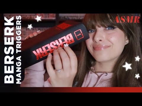 ASMR 📓 Berserk Manga Triggers! Tracing, Tapping, Brushing, Page Turning, Whispered Reading & More