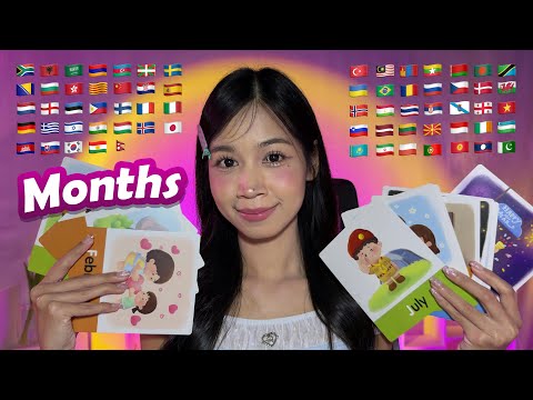 ASMR Whispering 12 Months in 70 Different Languages 🗓️💜 Tapping and Scratching