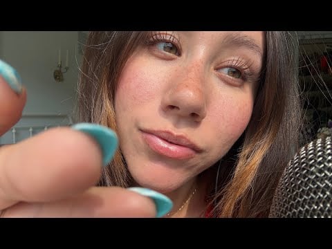 ASMR | Touching Your Face - Mirrored Mic Trigger Sounds and Visuals
