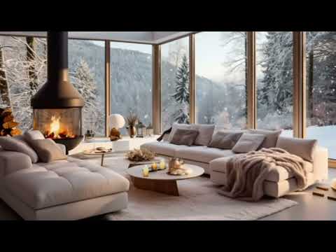 Soothing Jazz Music in a Winter Cozy Cabin for Relaxing Sounds