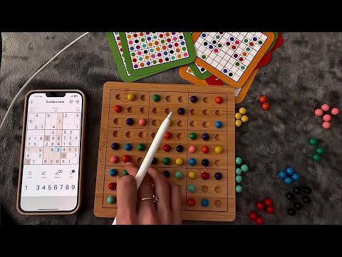 ASMR - Wooden Colored Sudoku (6) - Clicky Whispers