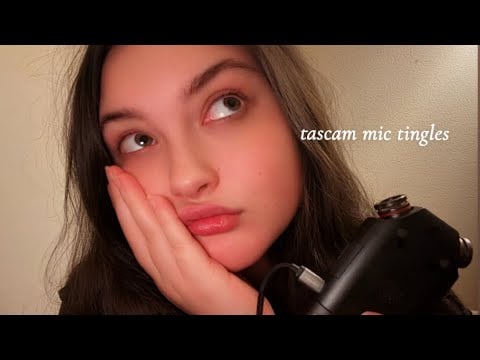 playing with tascam mic asmr (touching, inaudible whispers, mouth sounds, ear cleaning, etc)