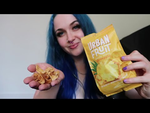 ASMR Chewy Dried Pineapple Eating Sounds & Whispers