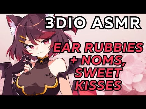 【3DIO ASMR】🌸 your kitten wants to cuddle! ♡ ear rubbies + noms, sweet kisses