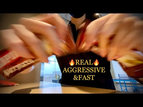 🔥FAST & AGGRESSIVE ASMR🔥 Unpredictable tingle, Scratching Couch, Random Triggers, Shaking Sounds