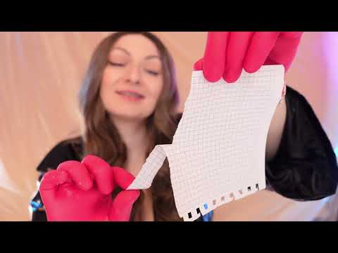 ASMR: nitrile gloves and paper