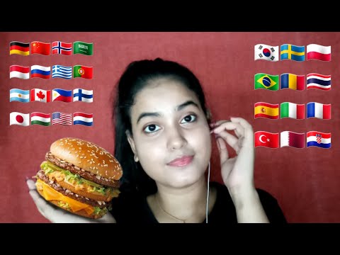 ASMR *Burger* in 30+ Different Languages with Mouth Sounds