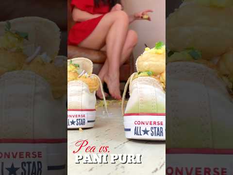 In Shoe Crush: Pea vs. Pani Puri! Barefoot Crushing Food! Oddly Satisfying! ASMR