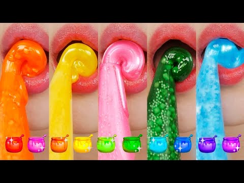 asmr 6 MINUTES HONEY JELLY 꿀젤리 먹방 EMOJI FOOD FOR SLEEP RELAXING 수면유도 이모지 먹방 eating sounds