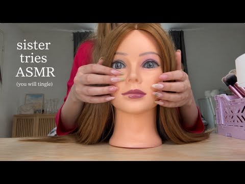 my sister tries ASMR again... (tingly) 😴💄✨𑣲⋆ (lo-fi)