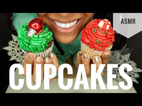 ASMR CUPCAKES | Soft Eating Sounds | NO TALKING | CHRISTMAS WEEK VIDEO CHALLENGE