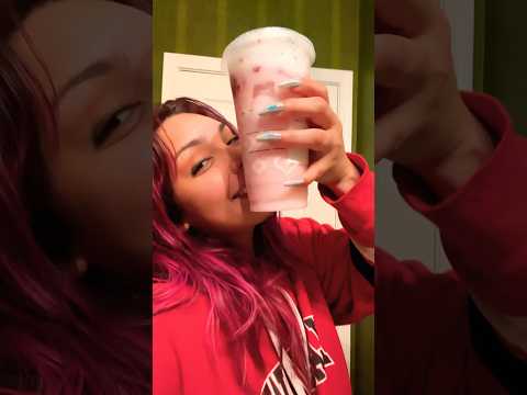 STARBUCKS ASMR | pink drink drinking sounds🎀