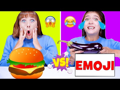 ASMR EMOJI FACE VS EMOJI FOOD CHALLENGE | EATING SOUNDS LILIBU