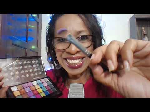 ASMR  Vamos Relaxar Juntos - MAQUIADO SEU ROSTO COM SOMBRAS DE MAKE (Semi-Fast & Aggressive)