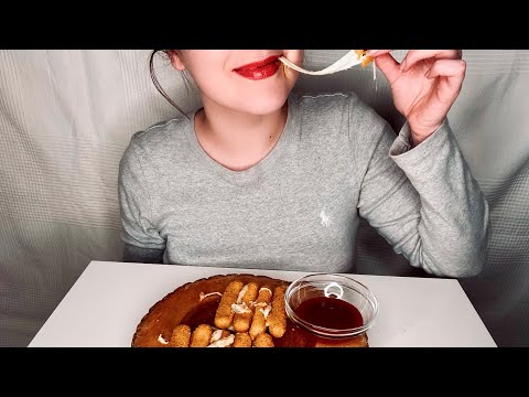 ASMR Mozarella Cheese Sticks (my first Mukbang) [EATING SOUND] - very crunchy | Lidi ASMR