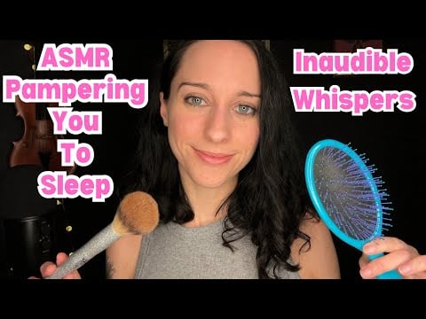 ASMR Brushing Your Hair & Face🌸 (inaudible whispers, mouth sounds)
