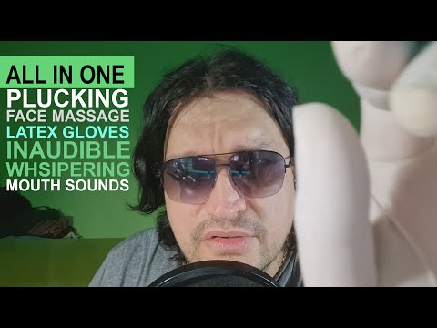 Plucking session ASMR | Latex gloves, face massage and inaudible whispers [Personal attention]