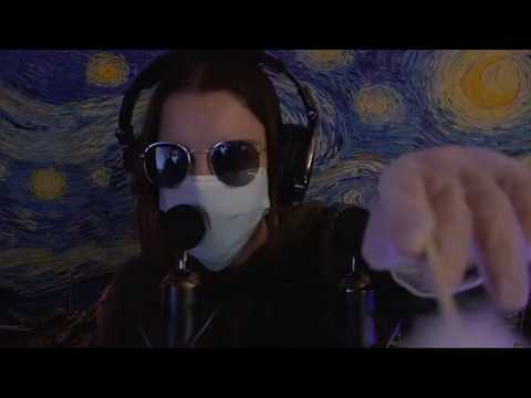 😷 ASMR Relaxing Mask Sounds + Whispering/Ramble, Ear Eating ✨ (Repetitive words, Mic kisses and more