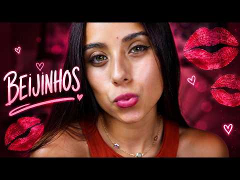 asmr beijinhos, sons de boca , tapping , pincel na tela e sussurros - caseirinho 