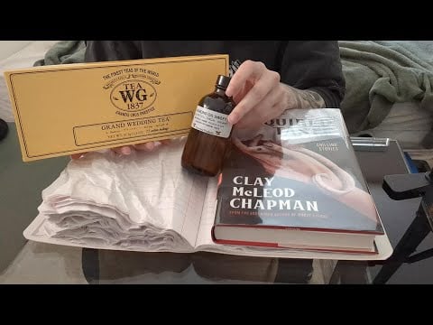 my first asmr video | paper, crinkly, liquid sounds (no talking)