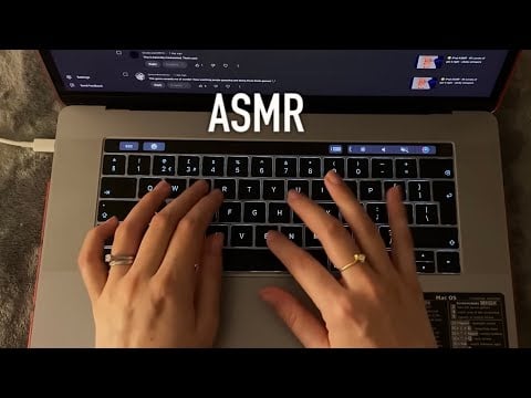 ASMR - Typing & replying to comments w/h gum chewing (6) - Typing - clicky whispers