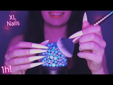 Asmr Mic Scratching , Brushing & Stroking | Hypnotic Asmr No Talking for Sleep with Long Nails 1H