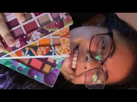 ASMR - Live testando paletas de maquiagem