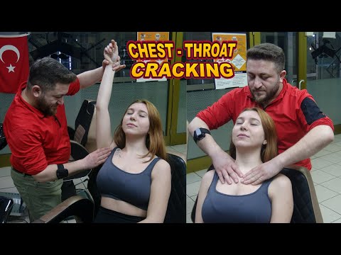 FEMALE CHEST CRACKING + Asmr, head, back, waist, throat, chest, arm, palm, foot, leg, ear massage