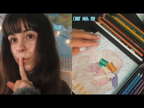 [ASMR] Color, chat and relax with me ( pencil sounds, paper sounds, whispering)