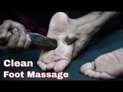 ASMR Clean Foot Massage With Oil | Satisfying Foot Tapping ASMR | Leg Massage By Indian Barber