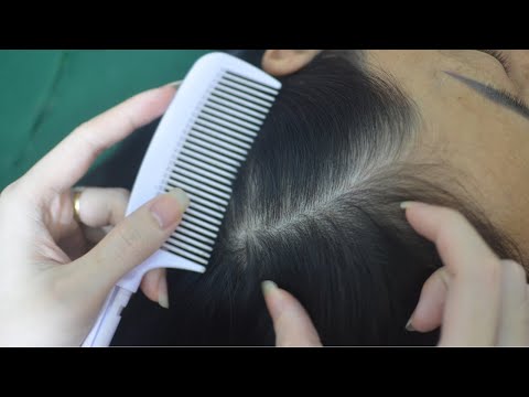 ASMR Hair Combing Sounds And Head Scratching On Real Person, Tingling For Stress Relief