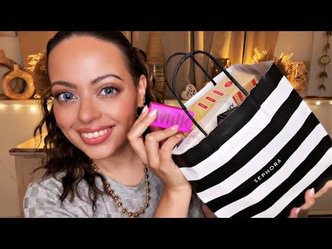ASMR| SEPHORA HAUL💄NEW Makeup Show & Tell! Tapping, Tracing, Lid Sounds for SLEEP & TINGLES