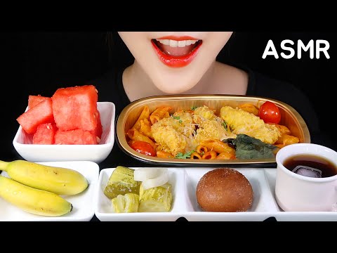 QUARANTINE LIFE MUKBANG✈ECONOMY CLASS MEAL MUKBANG My dream is to travel😂 feat. flight white noise