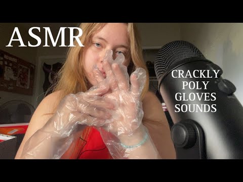 ASMR crunchy poly lunch glove sounds