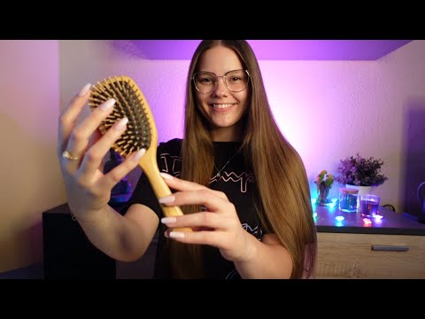 ASMR Hair Brushing & Flipping (Soft Spoken)