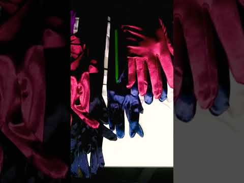 Blue & Burgundy #Satin #Gloves #asmrlikeasandbox #triggersforsleep #satingloves