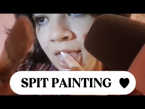 ASMR Español | Pintando tu Carita con S A L I B A 💧 (Spit Painting) y Maquillaje | Soft Spoken