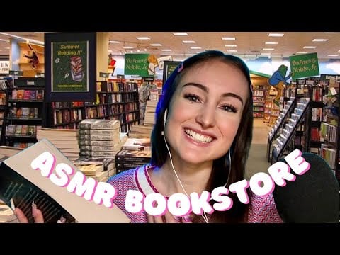 ASMR 📚 Bookstore Roleplay (whispering, book tapping, typing, long nails, cozy w/ a little drama)