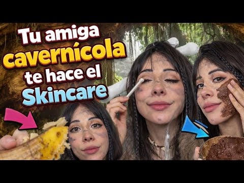 Tu amiga la cavernícola te hace el Skincare #asmr #skincare #humor 