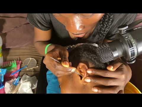 ASMR RELAXING EAR CLEANING AND PICKING/SCALP SCRATCHING FOR SLEEP WITH GUM CHEWING