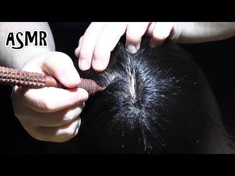 ASMR Relaxing Scalp Check (NO TALKING) (Close Up, Tool, Scalp Scratching, Hair Parting) Medical RP