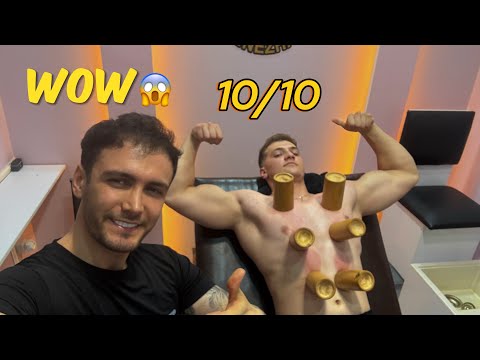 "ASMR(Relaxing)massage and fireworks with a bodybuilder.