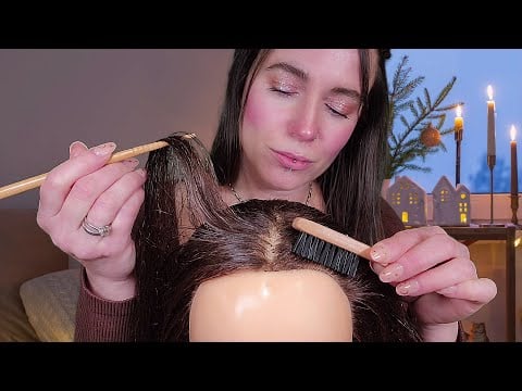 ASMR - Relaxing Scalp Massage & Check (Oil treatment, Brushing, Scratching)