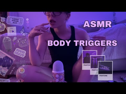 ASMR BODY TRIGGERS ( skin/fabric scratching, collarbone tapping, hand sounds )