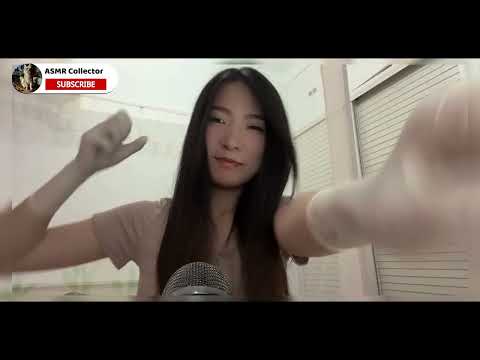 ASMR🎧｜Medical rubber gloves covered with aloe vera gel.