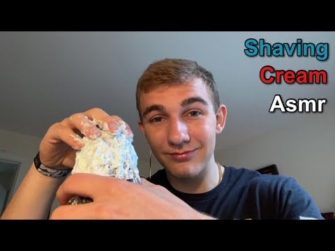 Asmr with shaving cream covering the microphone with shaving cream and giving you a brain massage