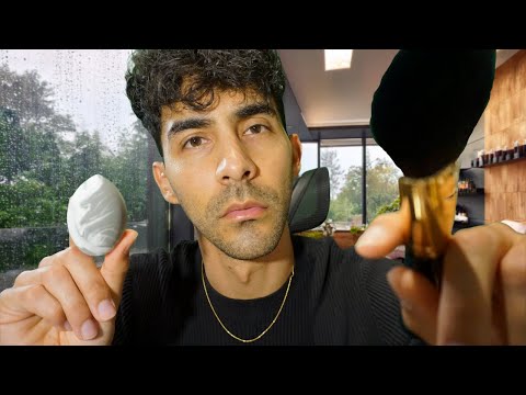 (ASMR) Getting your makeup done on a rainy day by a male makeup artist [Roleplay]