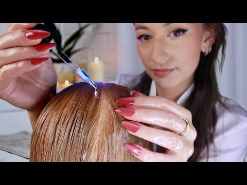 ASMR Relaxing Scalp Treatment & Head Massage 💜 Hair Brushing, Scalp Scratching & Massage for Sleep