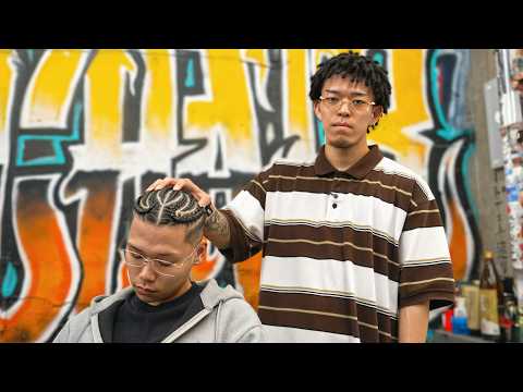 💈(ASMR) Professional Cornrow Braiding by Tokyo's Street Style Barber